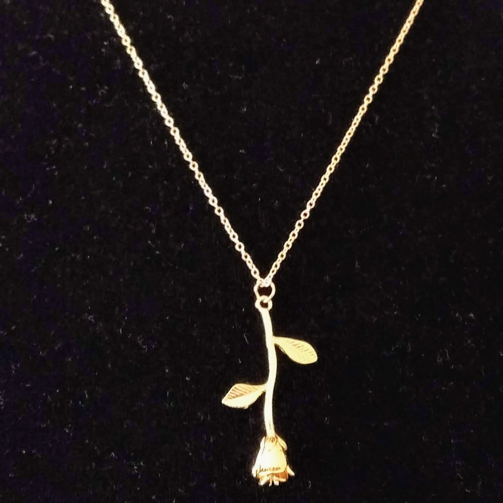 Gold Rose Necklace